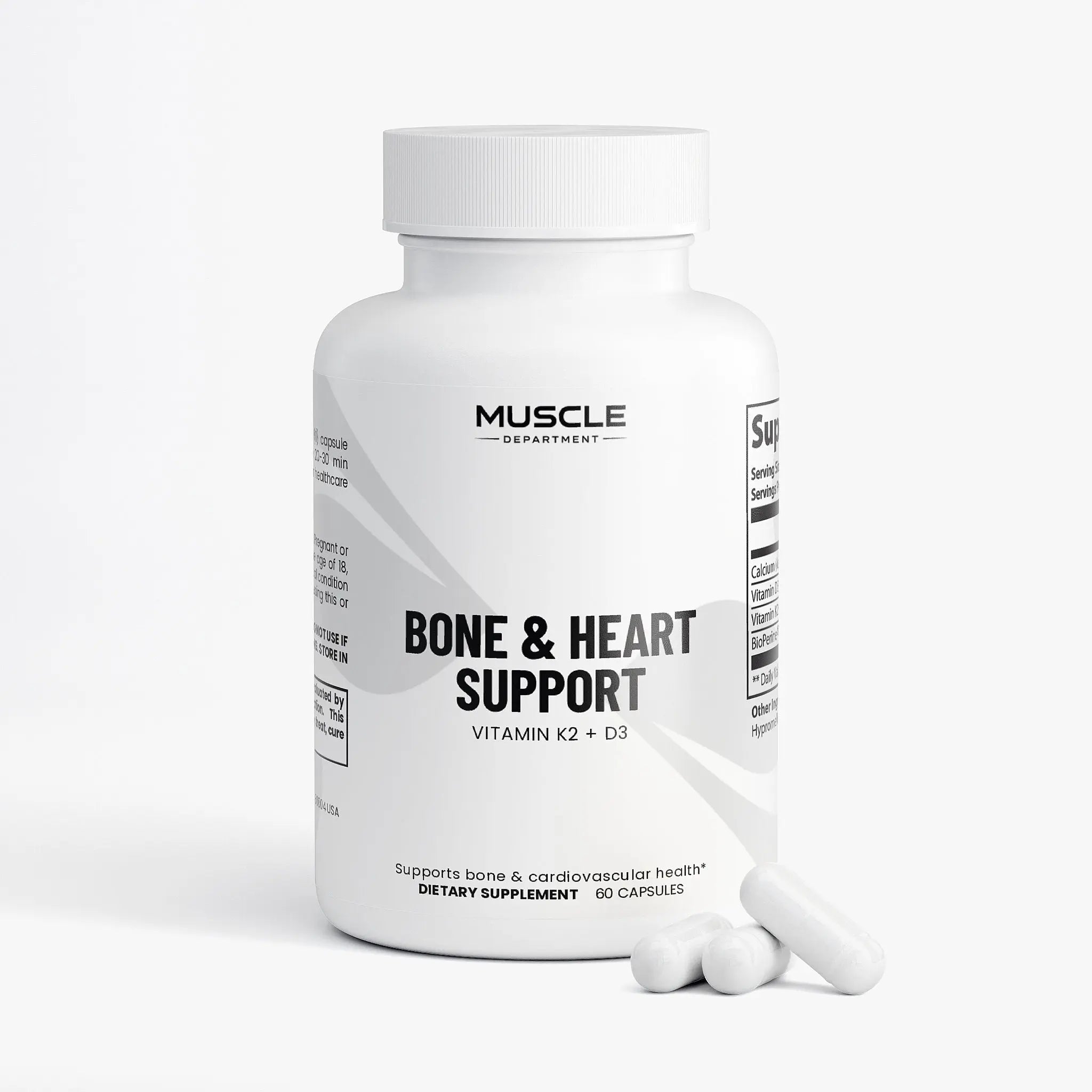 Vitamin D3 + K2 with Calcium & Bioperine Muscle Department