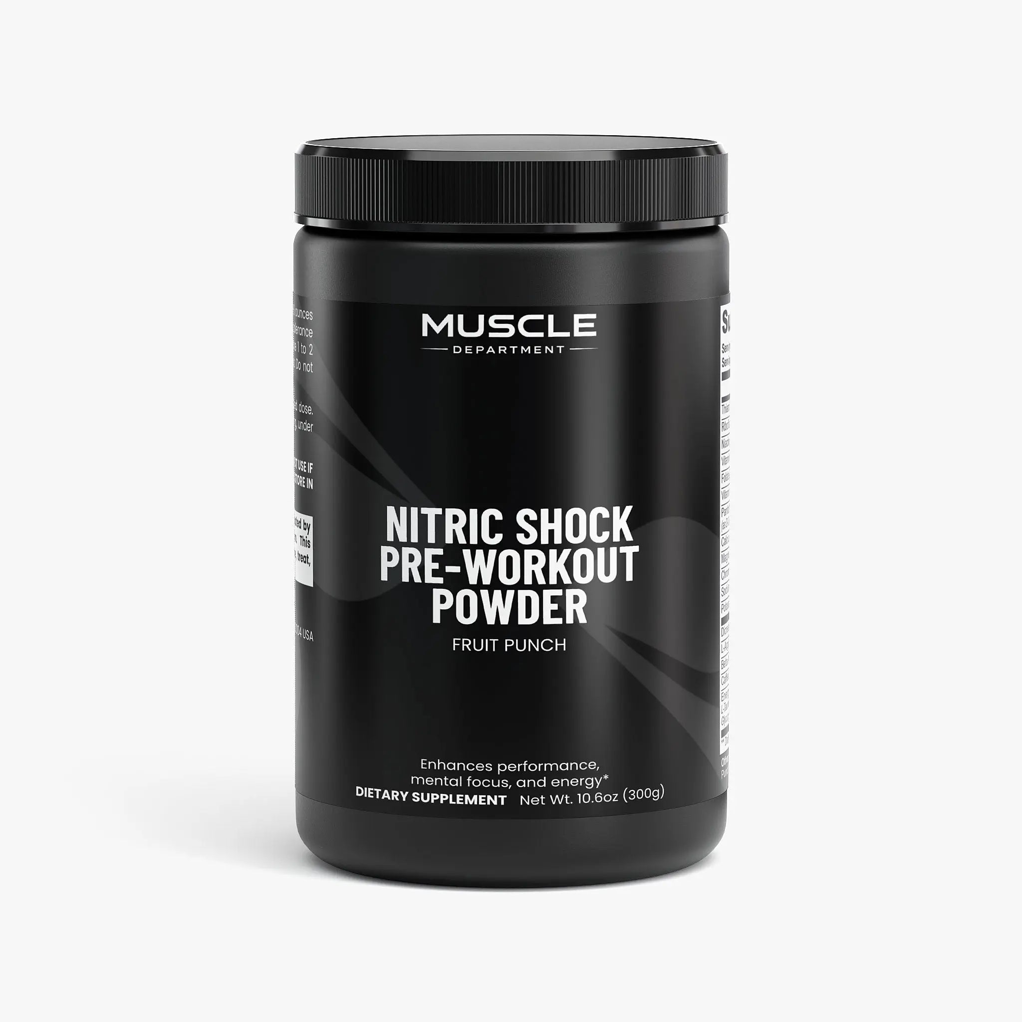 Caffeine, L-Arginine, Beta-Alanine & L-Citrulline Preworkout Powder (Fruit Punch)  Muscle Department