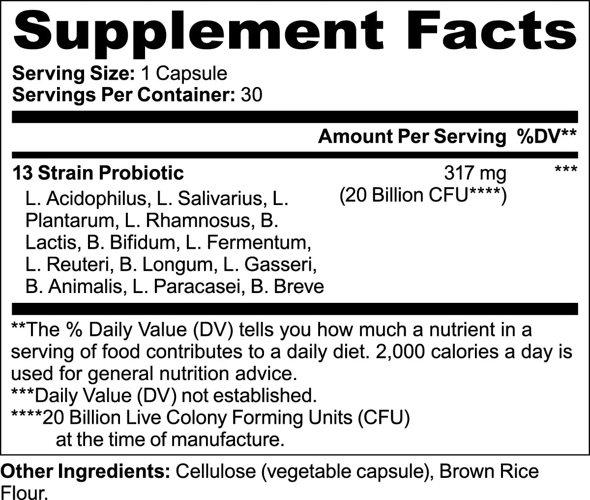 Probiotics 20 Billion CFU Capsules Muscle Department