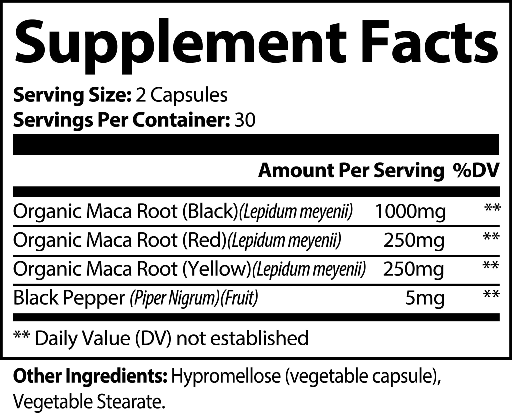 Organic Maca Root Capsules Muscle Department
