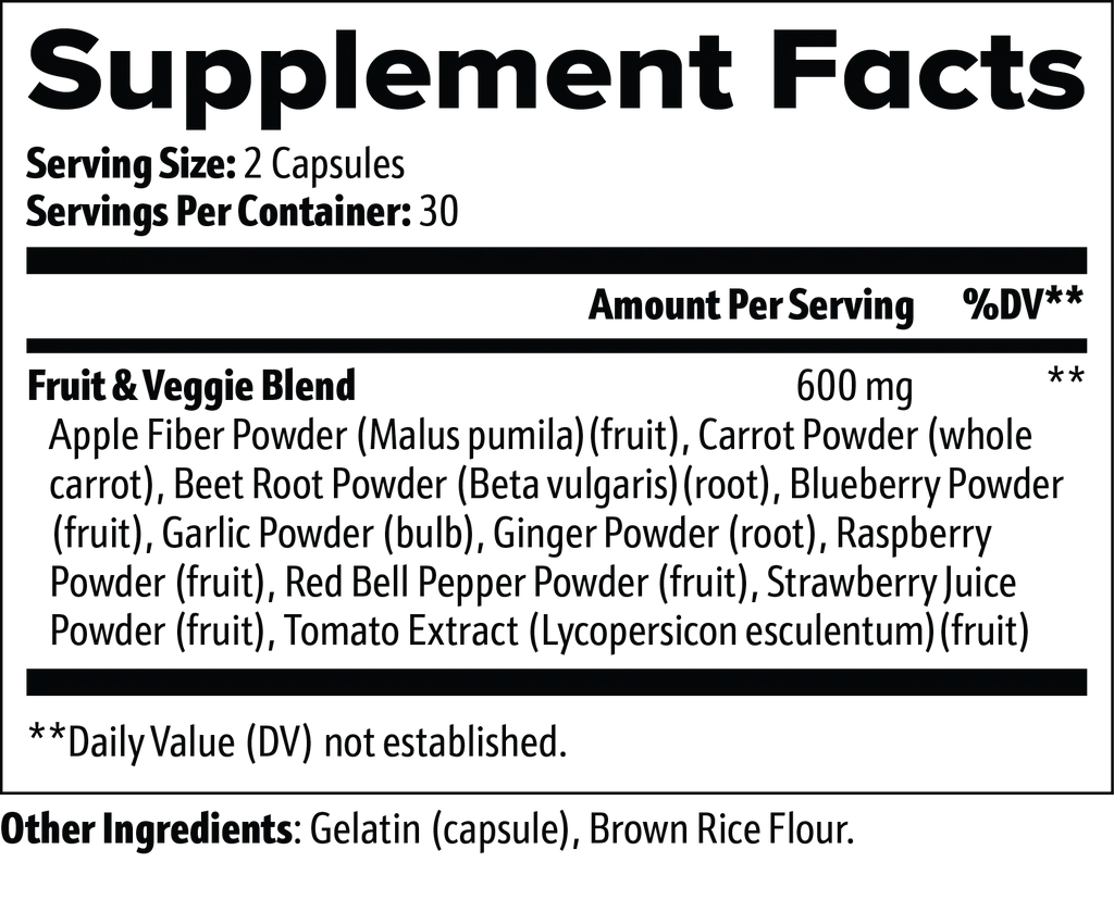 Whole-Food Fruit & Vegetable Capsules Muscle Department