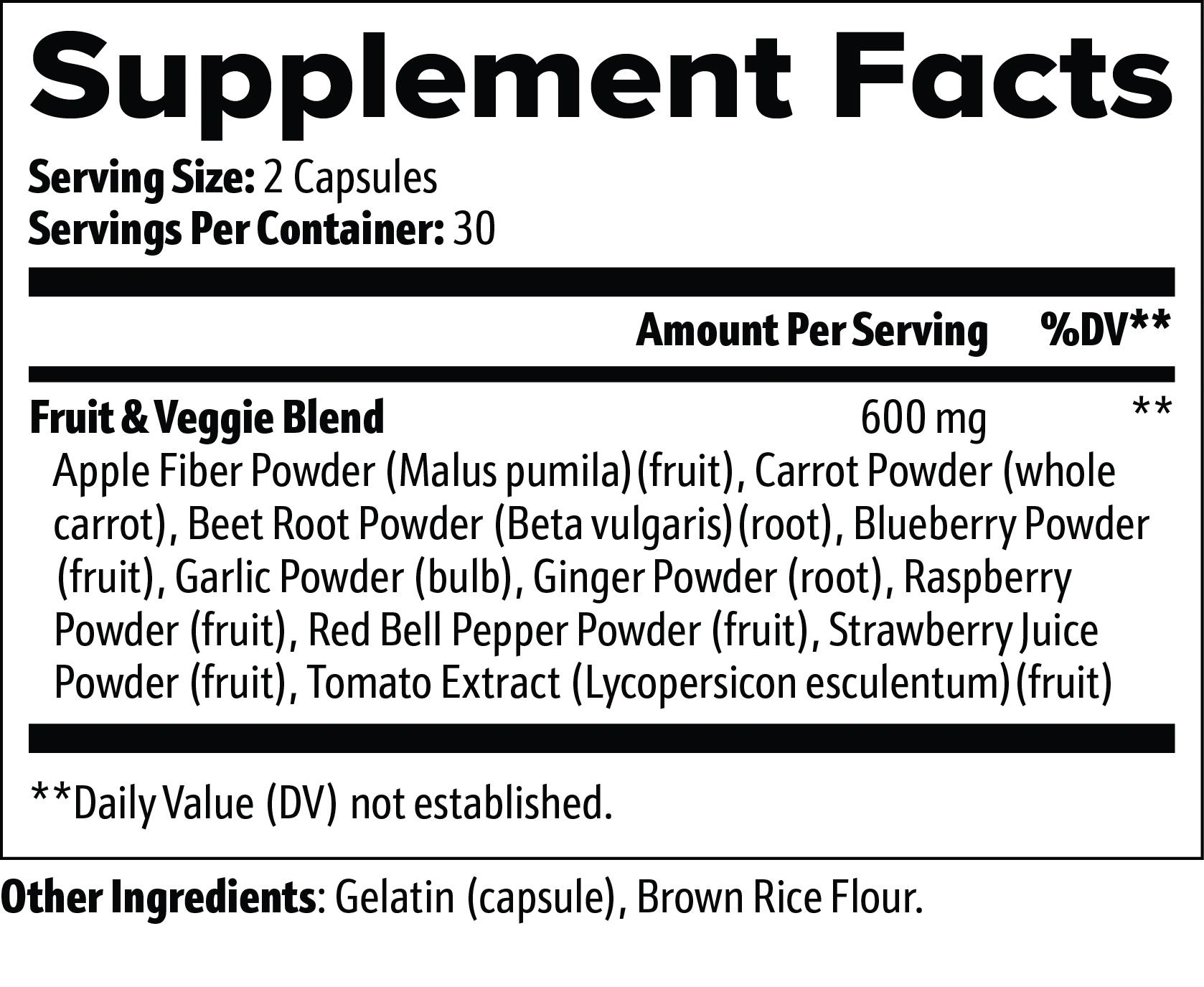 Whole-Food Fruit & Vegetable Capsules Muscle Department