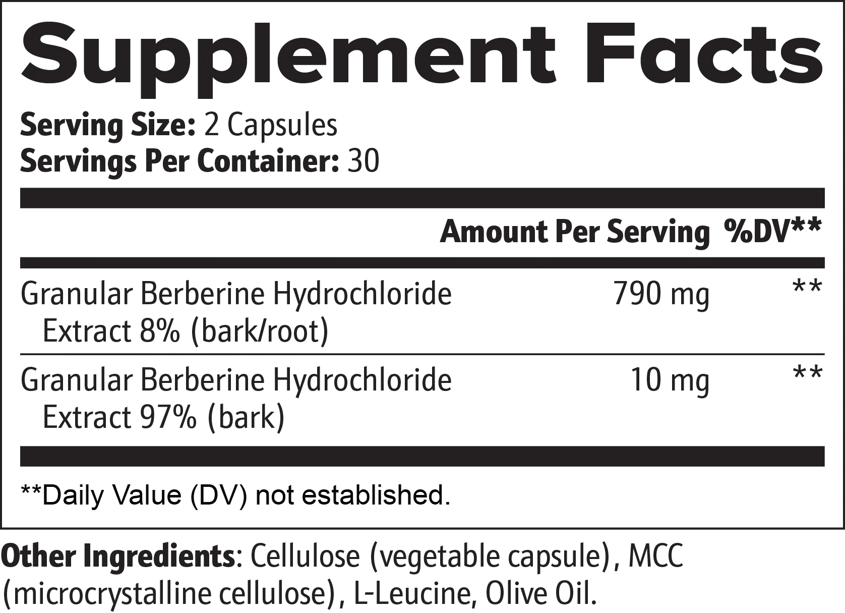 Berberine HCL Capsules Muscle Department