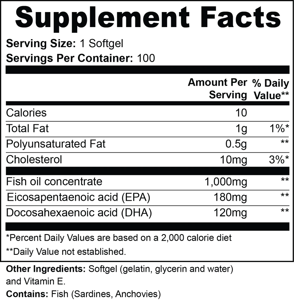 Omega-3 Fish Oil Softgels Muscle Department