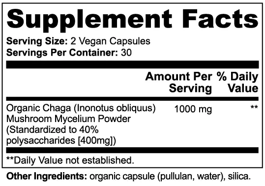 Organic Chaga Mushroom Capsules Muscle Department