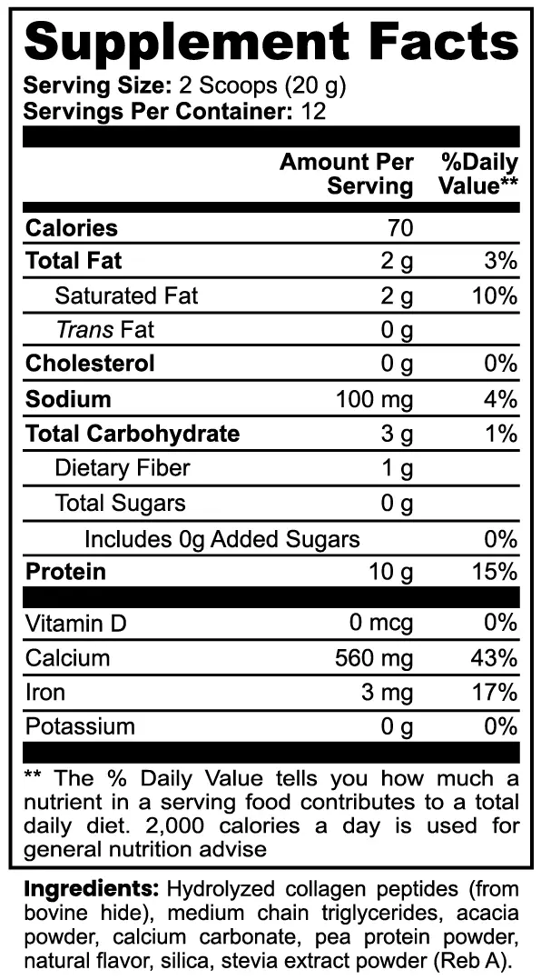 Hydrolyzed Collagen Creamer (Vanilla) Muscle Department