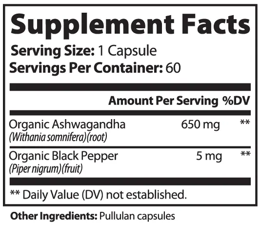 Organic Ashwagandha with Black Pepper Muscle Department