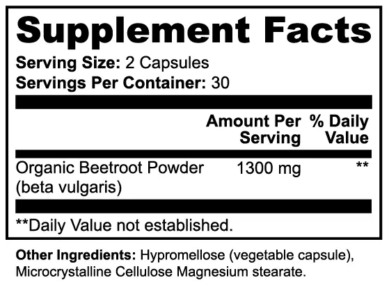 Organic Beetroot Capsules Muscle Department