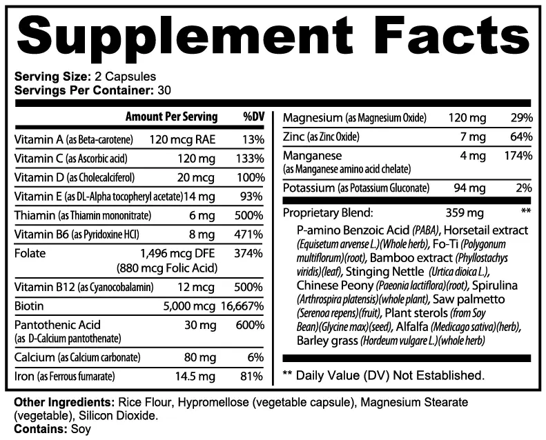 Biotin & Horsetail Botanical Blend Capsules Muscle Department