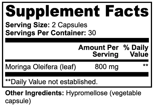 Pure Moringa Oleifera Capsules Muscle Department