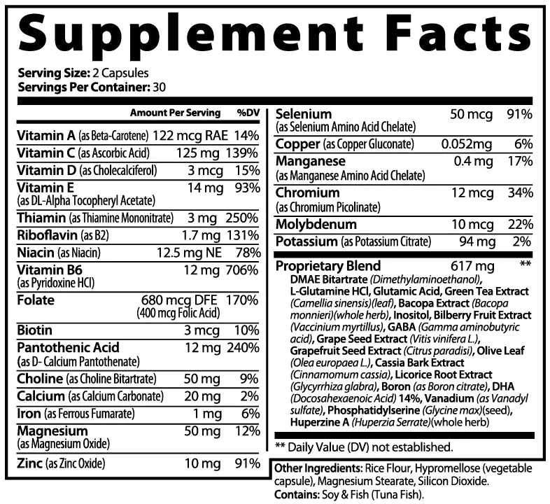 Vitamin B, Huperzine A & Bacopa Botanical Blend Muscle Department