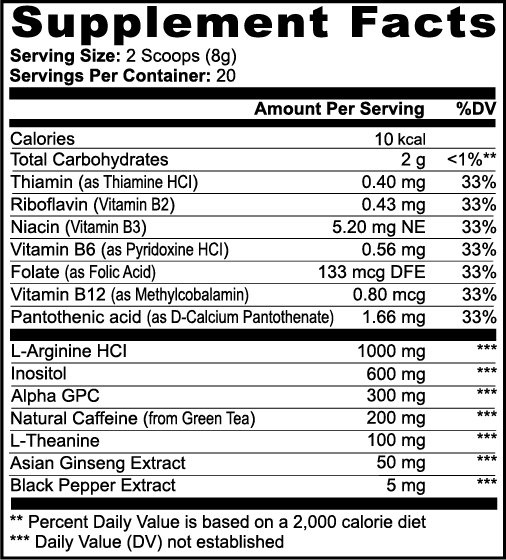 L-Theanine & B-Vitamin Powder (Sour Candy) Muscle Department