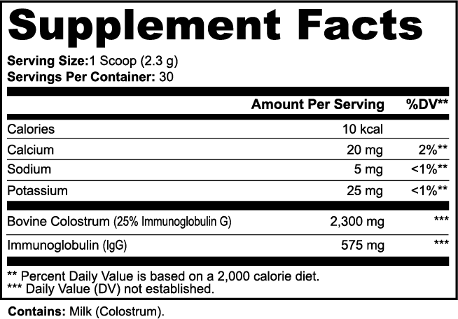 Bovine Colostrum Powder Muscle Department