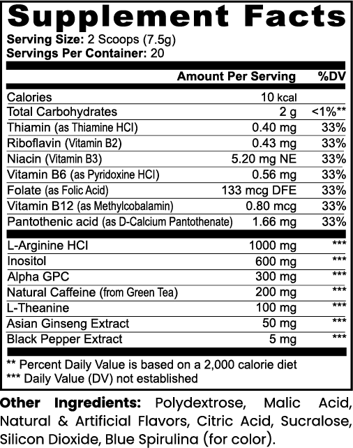 L-Theanine & B-Vitamin Powder (Sour Gummi Worm) Muscle Department
