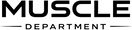 Black 'MUSCLE DEPARTMENT' logo on a white background