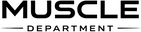 Black 'MUSCLE DEPARTMENT' logo on a white background